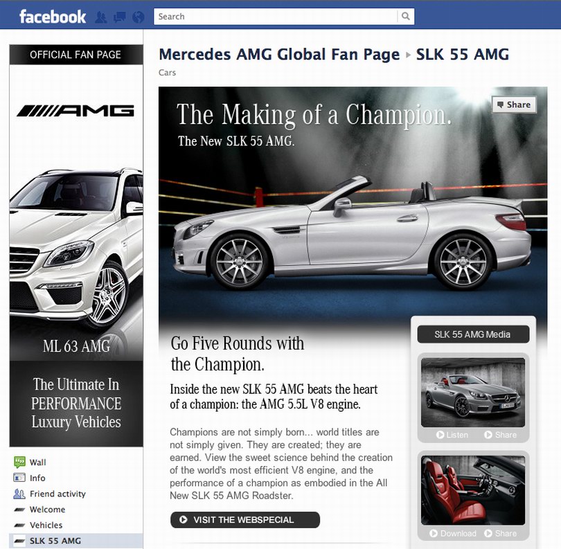 Mercedes AMG55 Facebook Page
